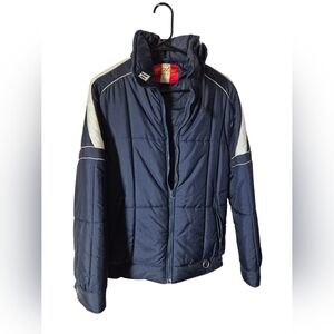 Stylish Navy and White Puffer Jacket